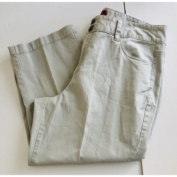 MERONA WOMEN'S CLASSIC CAPRI CROP CHINOS PANTS SIZE 12 STRETCH LIGHT GREY - Picture 7 of 9